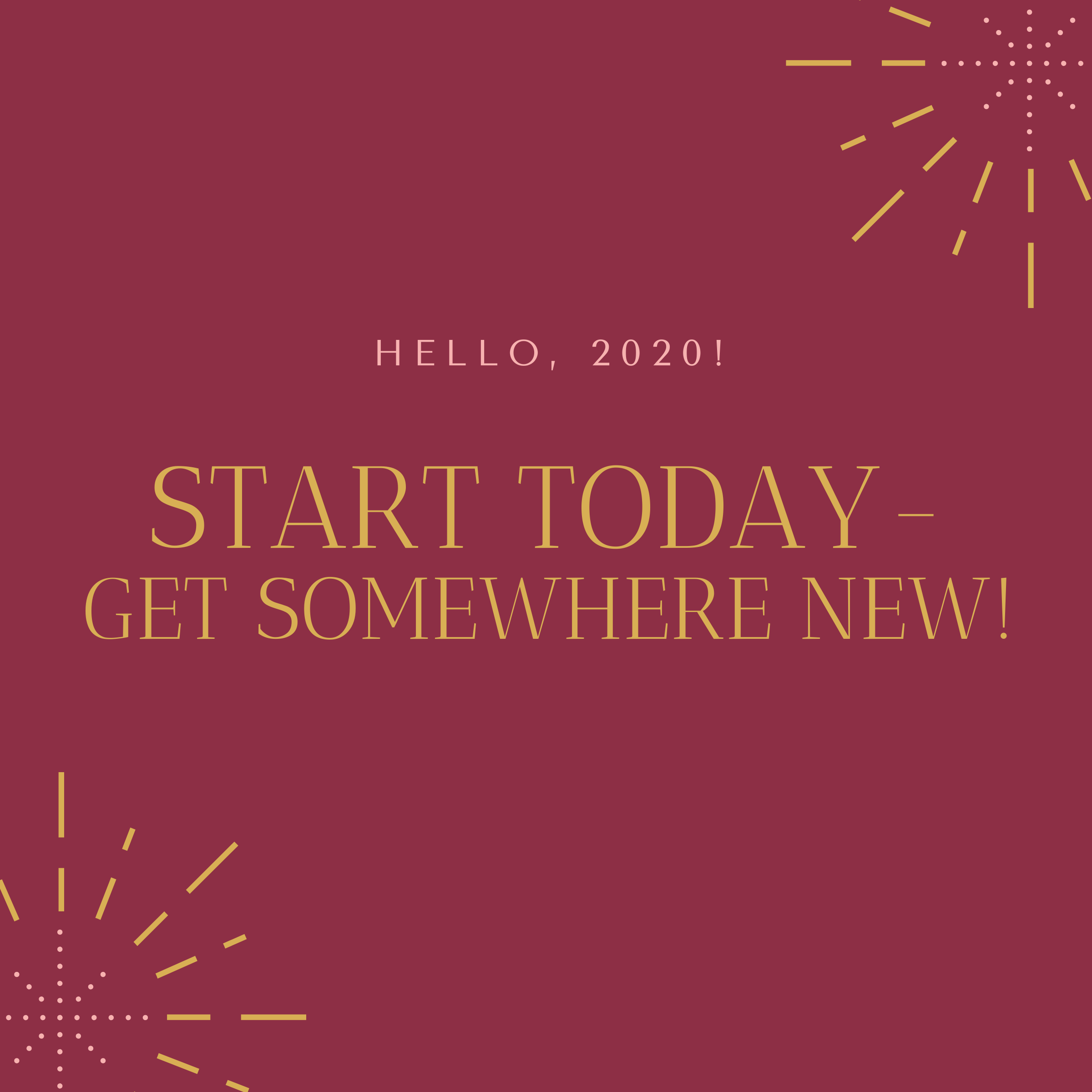 Pink & Gold Simple New Year Social Media Graphic